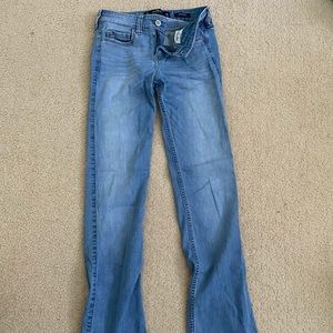 Light wash boot cut jeans